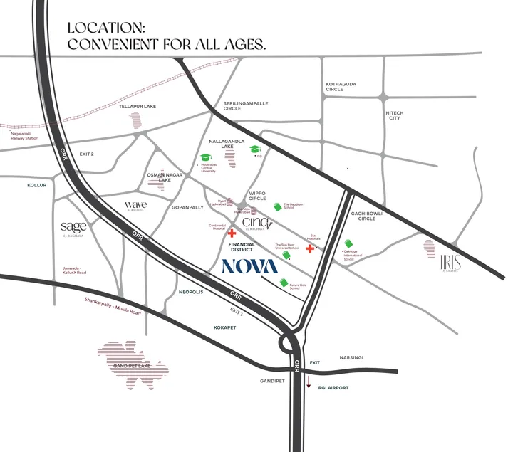 Raghava Nova location map in Financial District Hyderabad Raghava Nova location map in Financial District Hyderabad